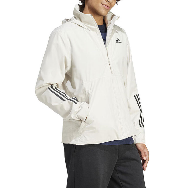 adidas Colorblock 3-Stripes Training Hooded Jacket - White IS1237 圖 5