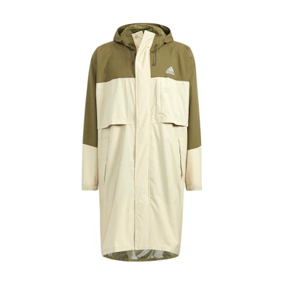 adidas Colorblock Casual Long Hooded Jacket Brown HD0047