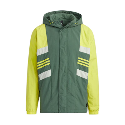 adidas COLORBLOCK Casual Sports Hooded Jacket Green Colorblock Design H17983