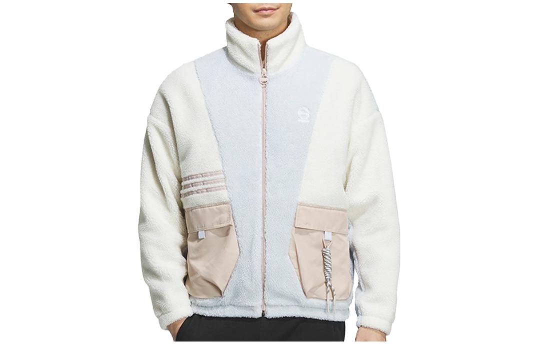 adidas Colorblock Casual Stand Collar Jacket Unisex - Blue White IK3434