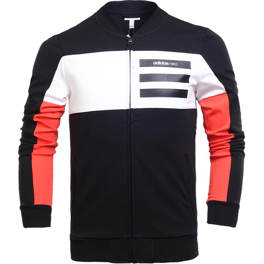 adidas Colorblock Casual Zip-Up Jacket in Black AY6476