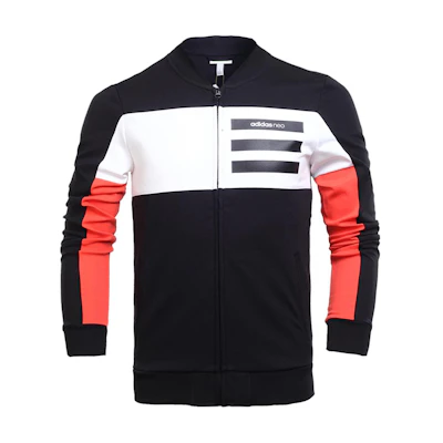 adidas Colorblock Casual Zip-Up Jacket in Black AY6476