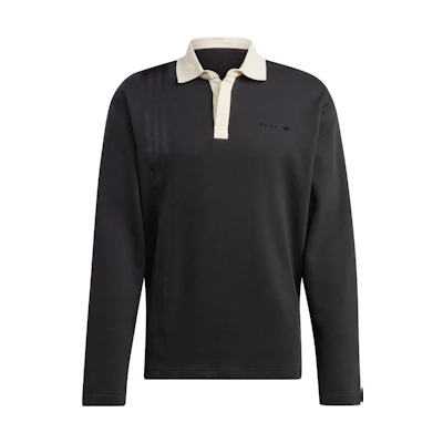 adidas Colorblock Collegiate Style Polo Sweatshirt Unisex - Black IC8396