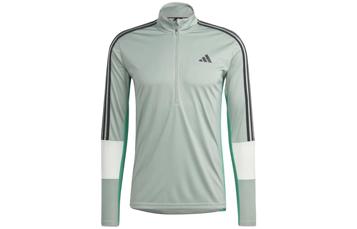 adidas Colorblock Half-Zip Jacket with Striped Logo Print IN5080