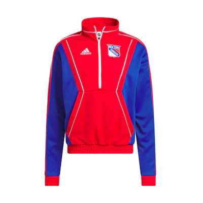 adidas Colorblock Half-Zip Pullover Sweatshirt Unisex Red HY3087