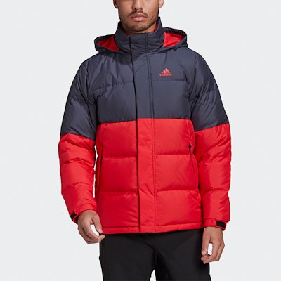 adidas Colorblock Hooded Down Parka Men’s Winter Jacket Red GF0108 Shop adidas Colorblock Hooded Down Parka Men’s Winter Jacket Red GF0108