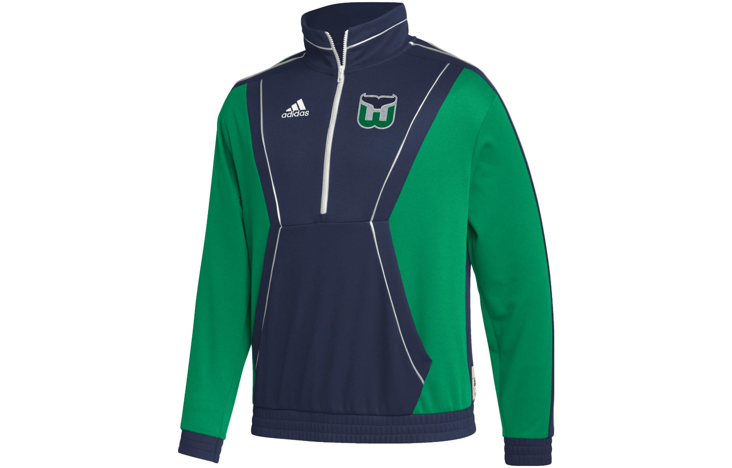 adidas Colorblock Logo Half-Zip Track Jacket Navy Unisex HY3091