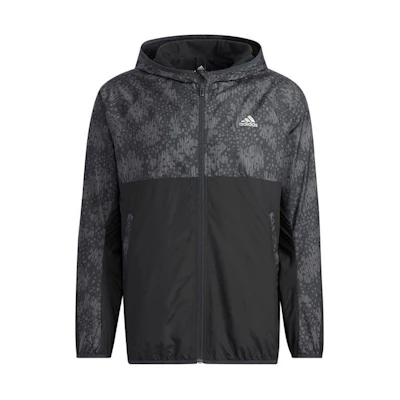 adidas Colorblock Logo Hoodie Jacket Unisex Black HB3660