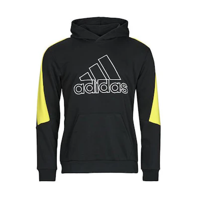 adidas Colorblock Logo Hoodie Unisex Pullover Black HU1516