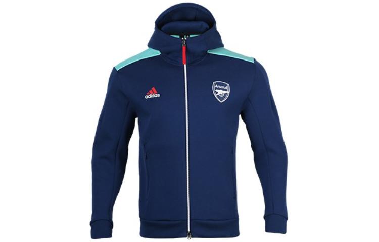 adidas Colorblock Logo Print Hooded Jacket Blue GR4210