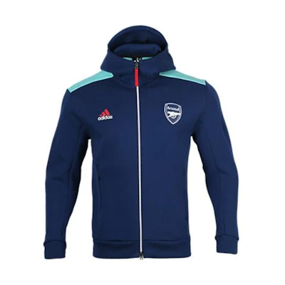 adidas Colorblock Logo Print Hooded Jacket Blue GR4210