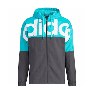 adidas Colorblock Logo Print Long Sleeve Jacket Blue GQ2873