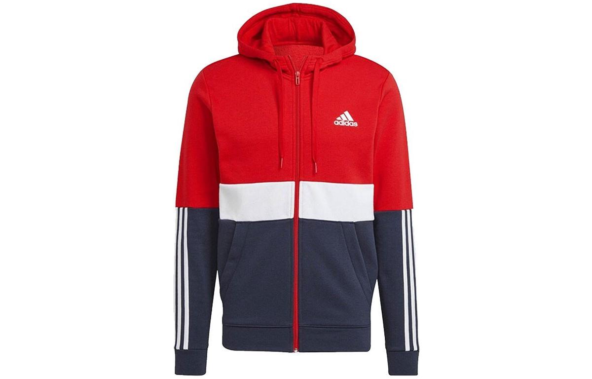 adidas Colorblock Logo Print Zip-Up Hoodie Jacket H58979