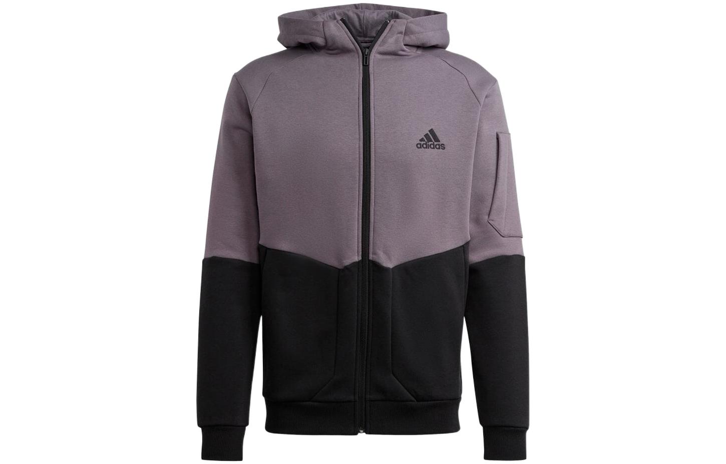 adidas Colorblock Logo Print Zip Hoodie Jacket Multicolor HL6910