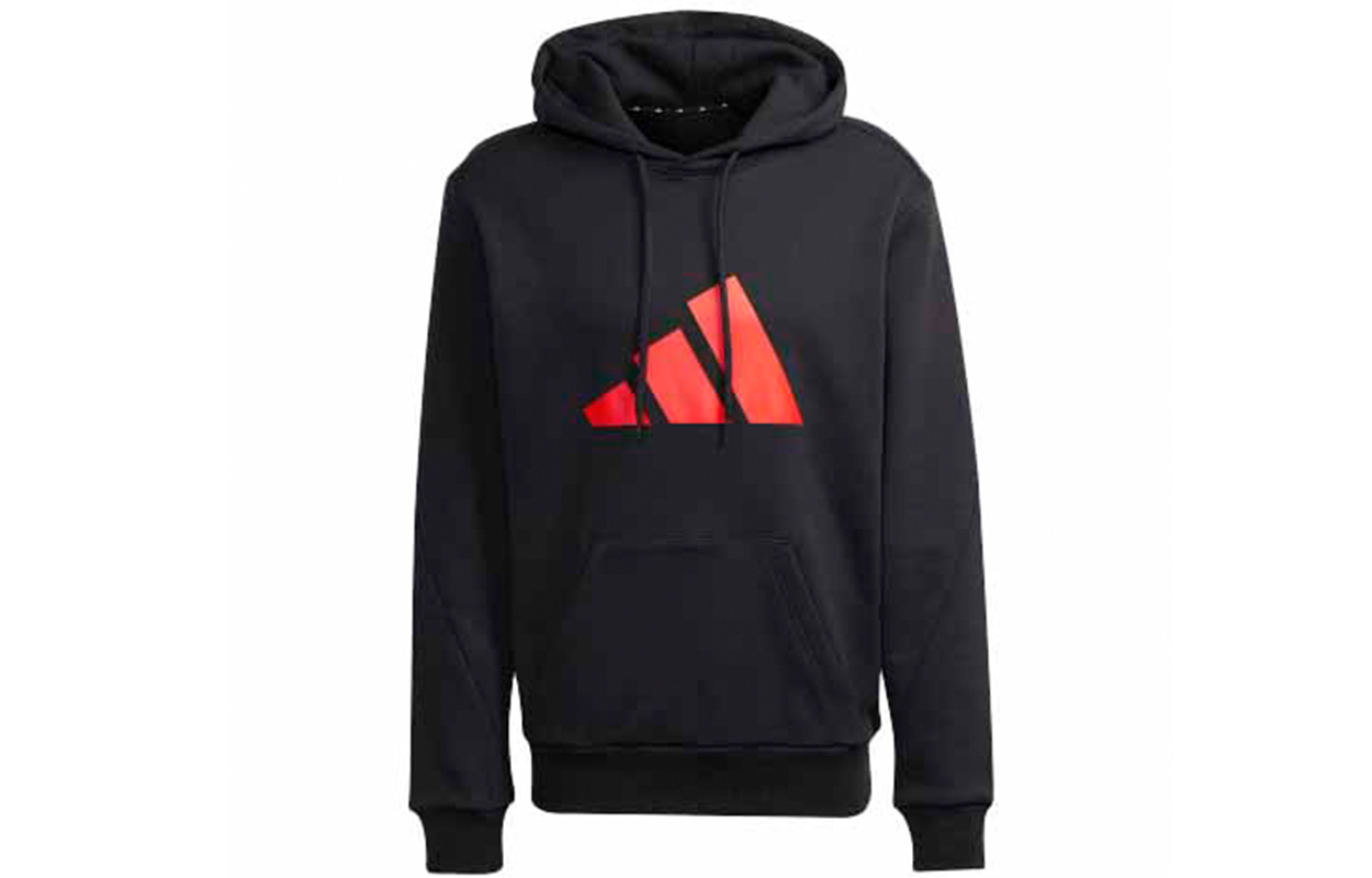 adidas Colorblock Logo Pullover Hoodie - Black H46549