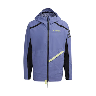 adidas Colorblock Logo Windproof Waterproof Hooded Jacket Blue GQ3705