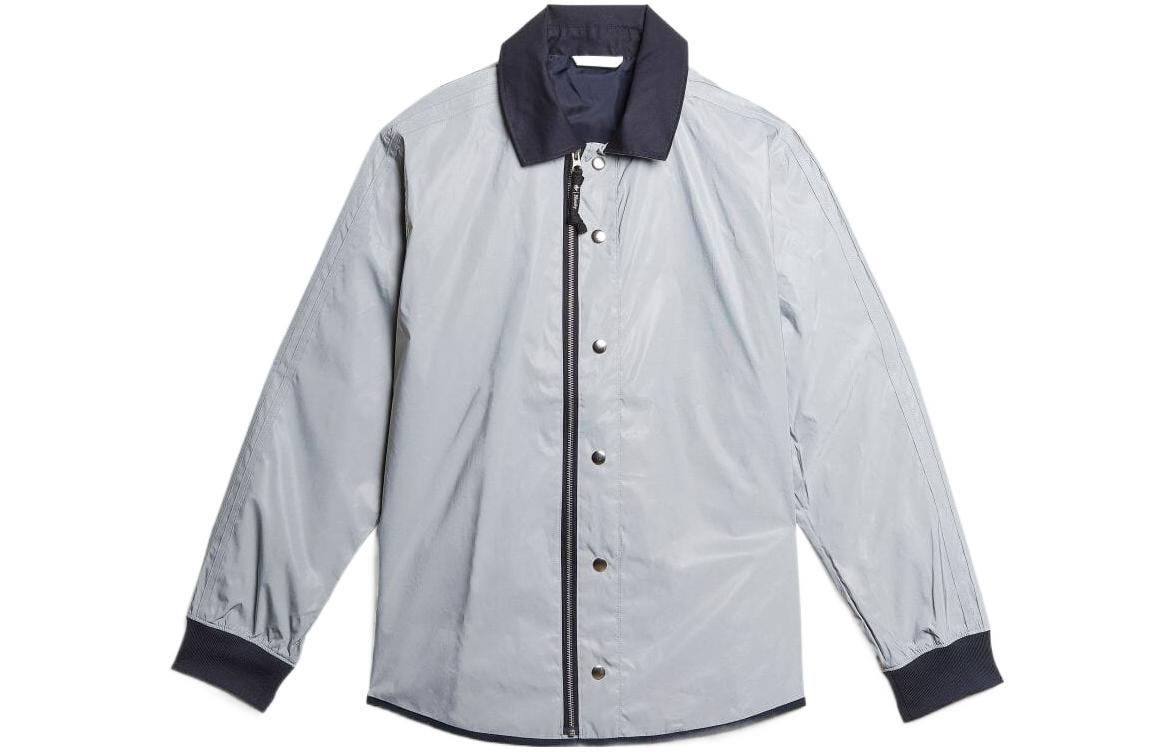adidas Colorblock Long-Sleeve Coach Jacket - Gray GS9265