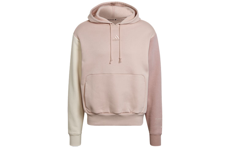 adidas Colorblock Loose Fit Pullover Hoodie Couple Style Steam White Pink HU0413