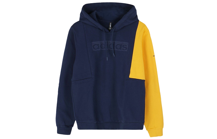 adidas Colorblock Loose Fit Pullover Hoodie Men Navy Blue Back to School Edition EI4358