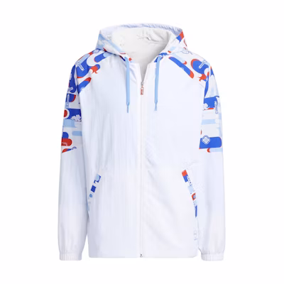 adidas Colorblock Loose Fit Zip Jacket Unisex - White IQ1575