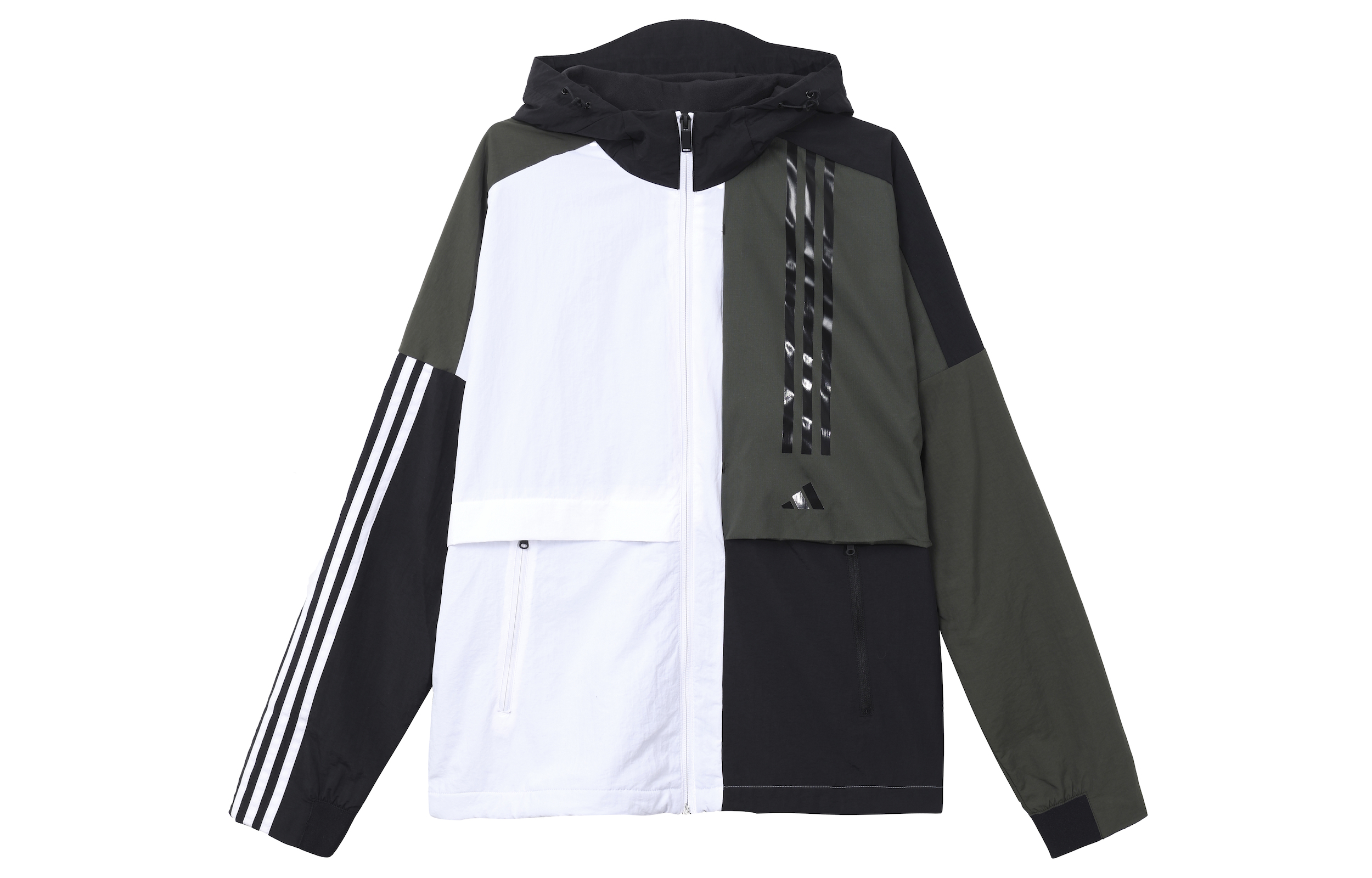adidas Colorblock O2 WB Logo Fleece Hoodie Jacket White Casual Sportswear FM9398