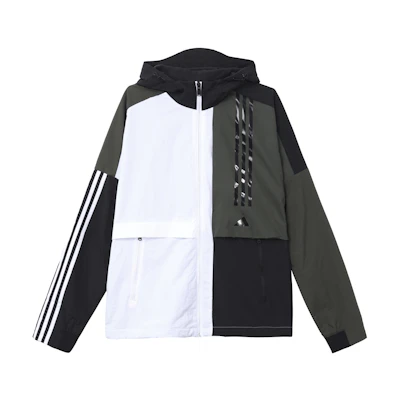 adidas Colorblock O2 WB Logo Fleece Hoodie Jacket White Casual Sportswear FM9398
