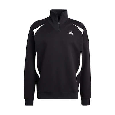 adidas Colorblock Quarter Zip Retro Athletic Colorblock Sweatshirt Black IC3698
