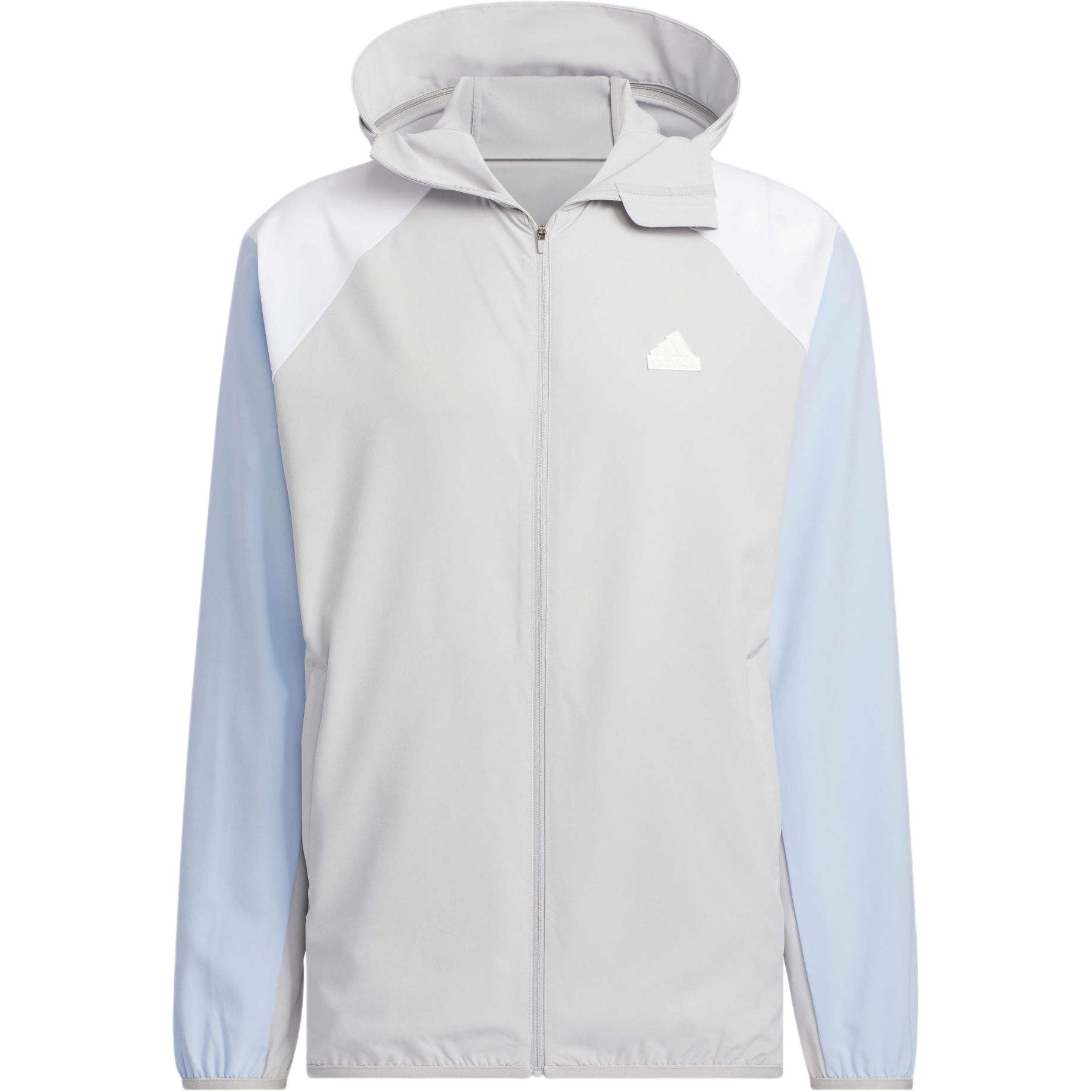 adidas Colorblock Raglan Zip Hoodie Jacket Unisex Light Gray JJ1303