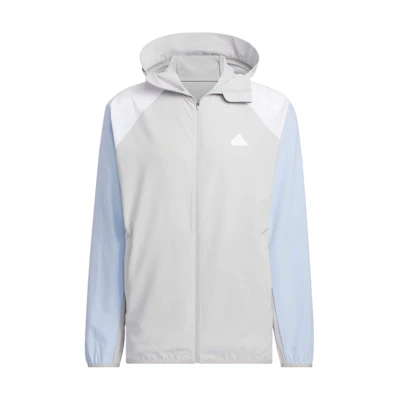 adidas Colorblock Raglan Zip Hoodie Jacket Unisex Light Gray JJ1303