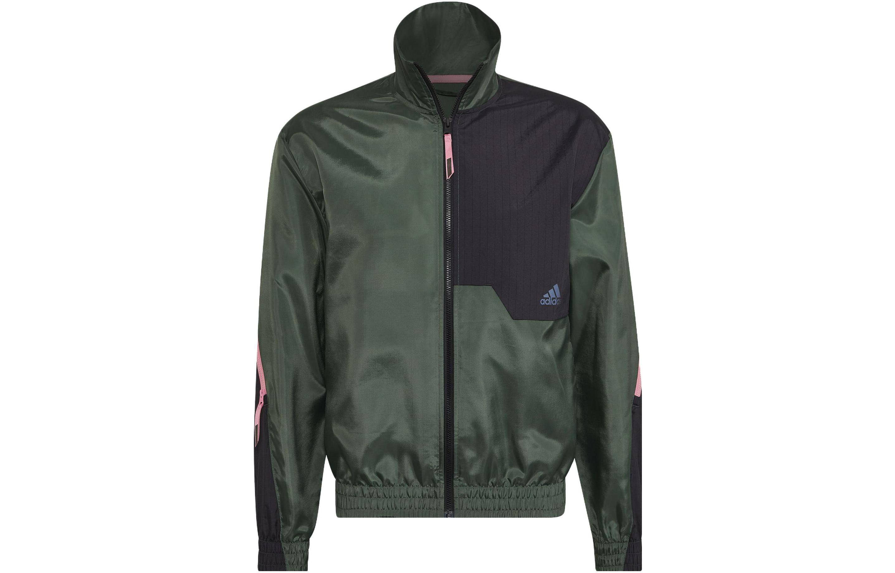 adidas Colorblock Stand Collar Logo Long-Sleeve Jacket HI5390