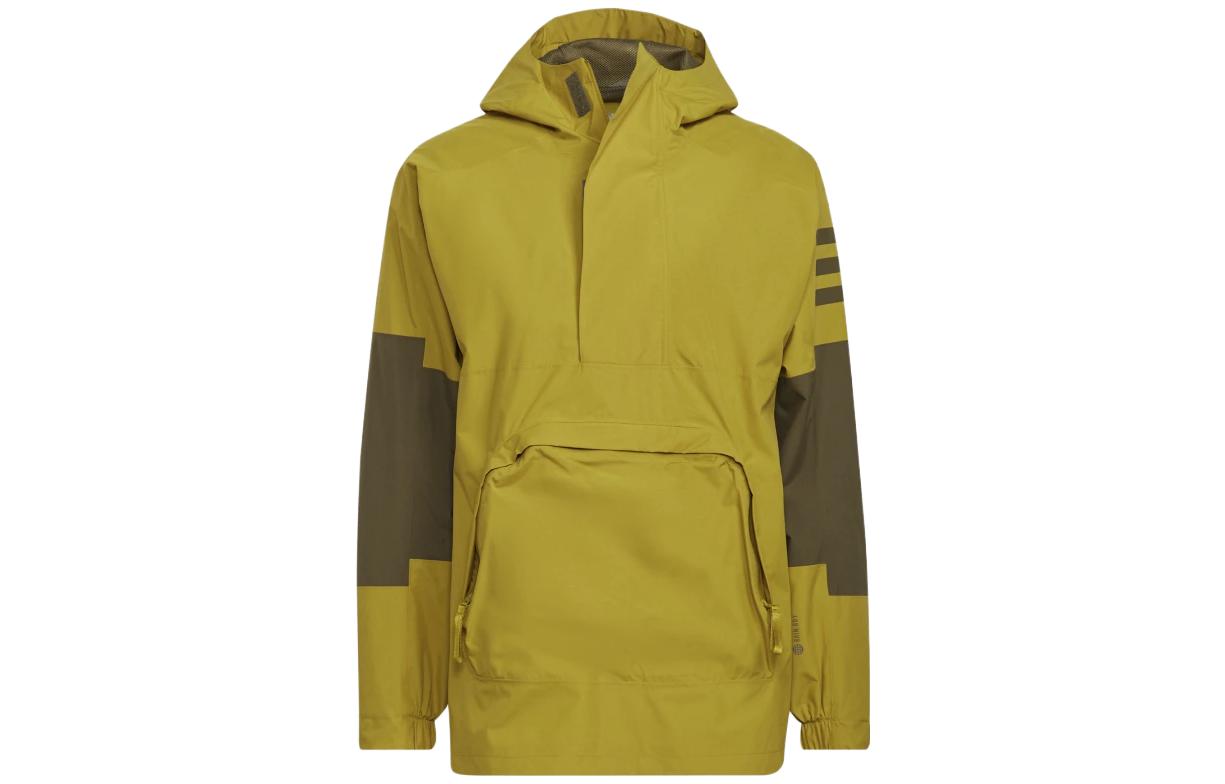 adidas Colorblock Striped Hooded Jacket Yellow HD8913