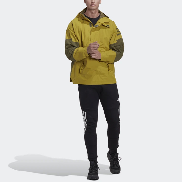 adidas Colorblock Striped Hooded Jacket Yellow HD8913 圖 3