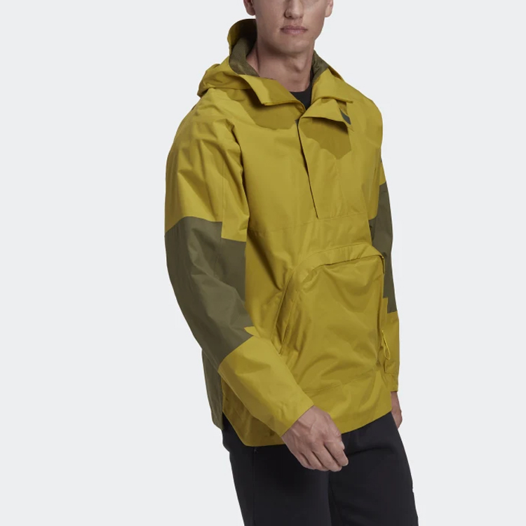 adidas Colorblock Striped Hooded Jacket Yellow HD8913 圖 4