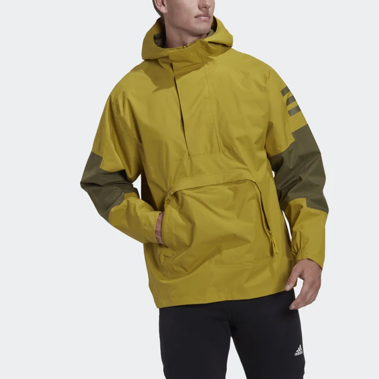 adidas Colorblock Striped Hooded Jacket Yellow HD8913 圖 5