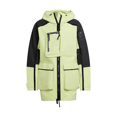 adidas Colorblock Waterproof Hooded Jacket Green H48578