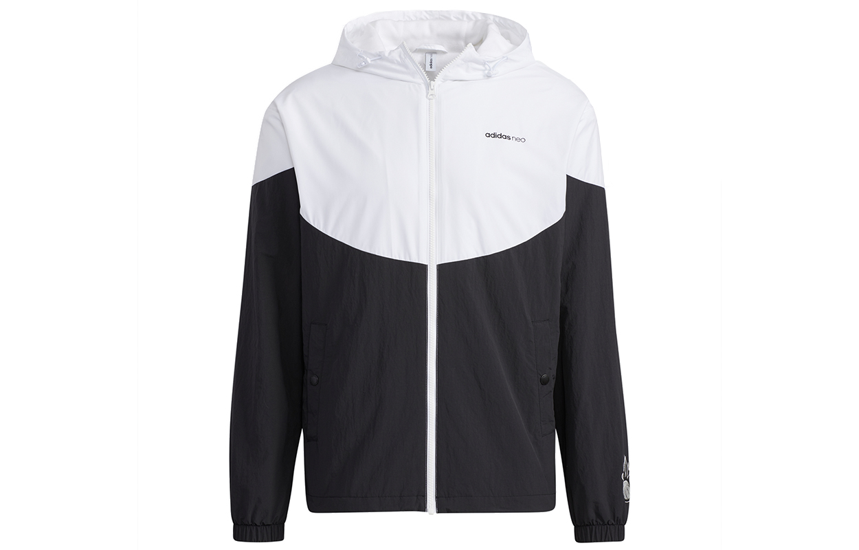 adidas Colorblock Zip-Up Hoodie Jacket Black H08834