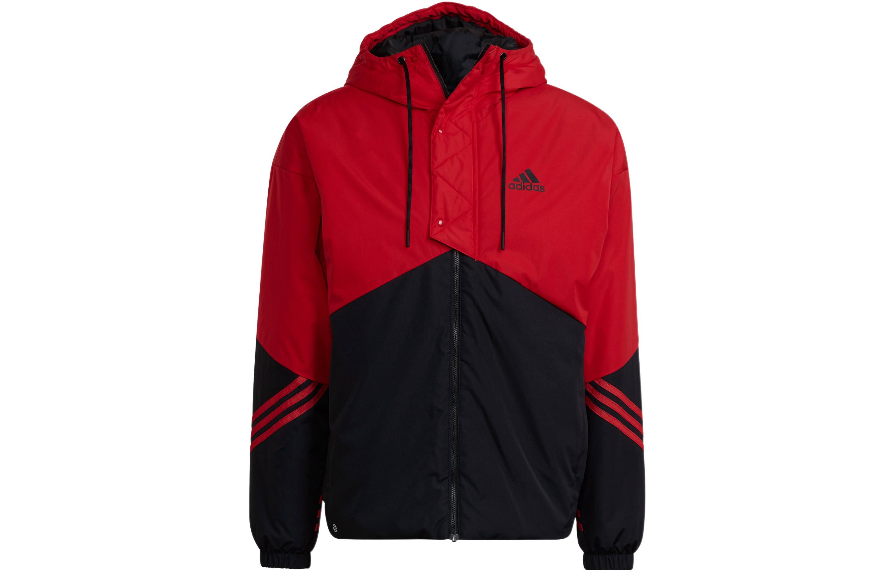 adidas Colorblock Zip Hoodie Jacket Light Scarlet H65746
