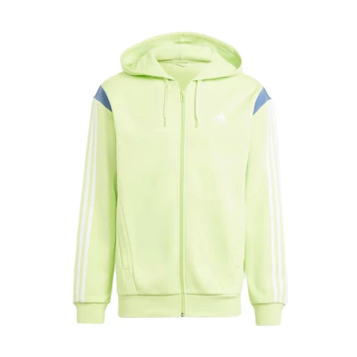 adidas Colourblock Full-Zip Hoodie Green Three-Stripes Design IP2236