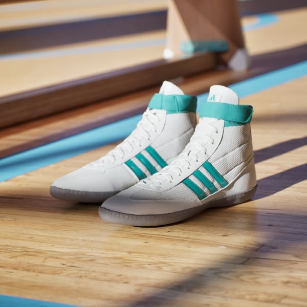 Cheap Adidas Combat Speed 4 Zapatos de Lucha Blanco/Teal Puro/Gris Tres JQ4985