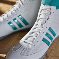 Adidas Combat Speed 4 摔角鞋 雲霧白/純淨青綠/灰三 JQ4985 1