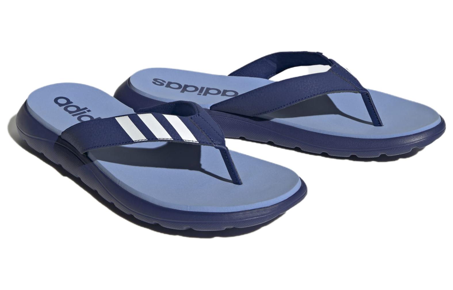 Lookbook adidas neo Comfort 防滑耐磨人字拖鞋 男款 藍色