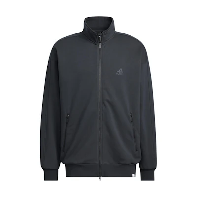adidas Comfort Track Jacket Logo Full-Zip Carbon Black Jacket IK3464