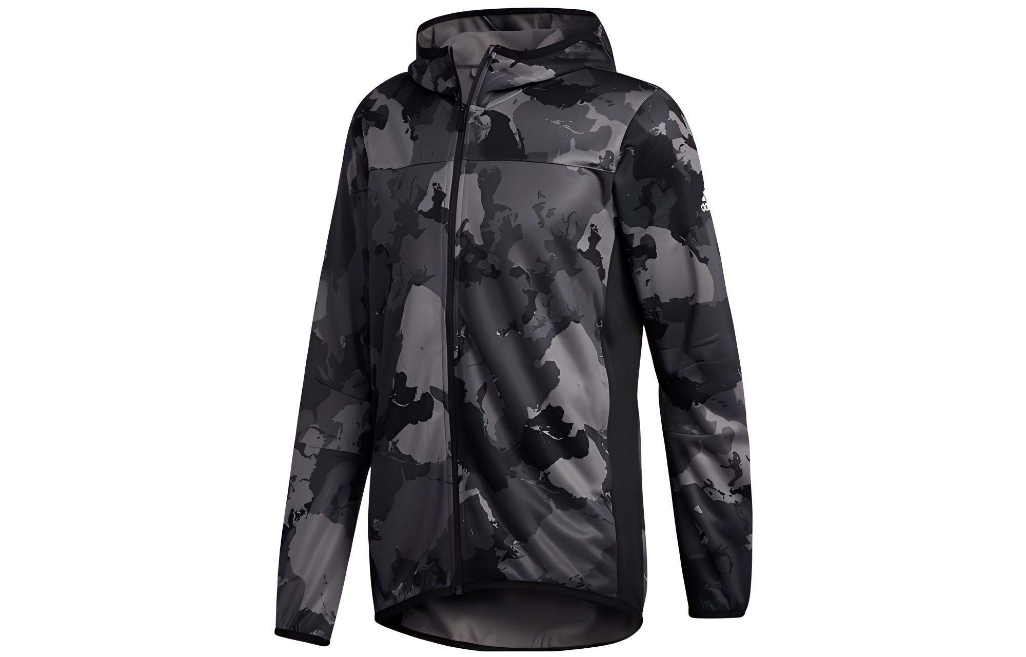 adidas Con Camo Hoodie Full Camo Print Jacket - Gray GC8266