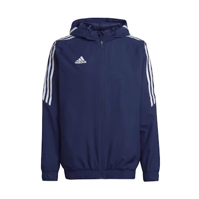 adidas Condivo 22 All-Weather Navy Blue Logo Hooded Jacket - HA6266