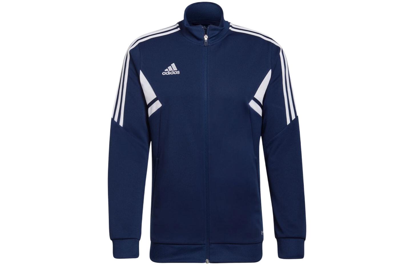 adidas CONDIVO 22 Striped Logo Zip-Up Jacket Navy Blue - Casual Wear HA6249