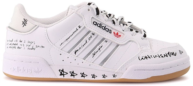 adidas originals Continental 80 塗鴉 耐磨防滑輕便 低筒 復古跑步鞋 男女同款 白棕 Order adidas originals Continental 80 塗鴉 耐磨防滑輕便 低筒 復古跑步鞋 男女同款 白棕