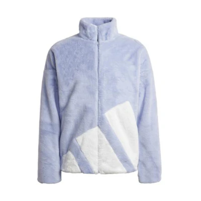 adidas Contrast Logo Faux Fur Jacket Light Purple HI1201