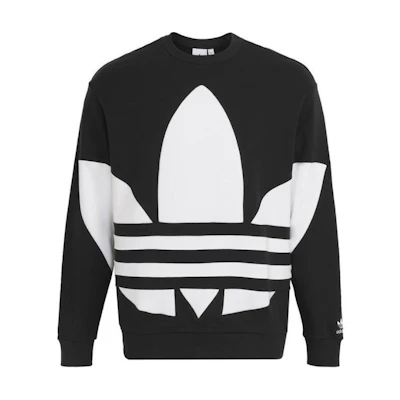 adidas Contrast Logo Graphic Crewneck Sweatshirt in Black IK9158