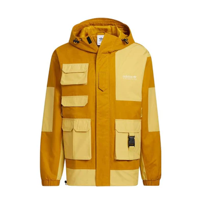 adidas Contrast Multi-Pocket Outdoor Hooded Jacket Yellow HC0354