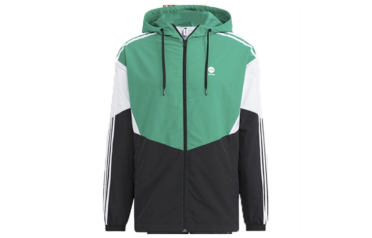 adidas Contrast Stitch Hoodie Jacket Green - Fall Casual Sportswear HM2004